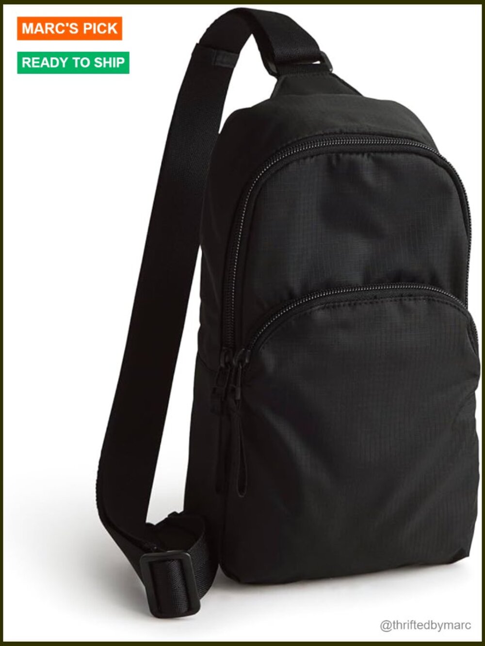 Lightweight Ripstop Sling Backpack Daypack Adjustable Strap Water Repellent